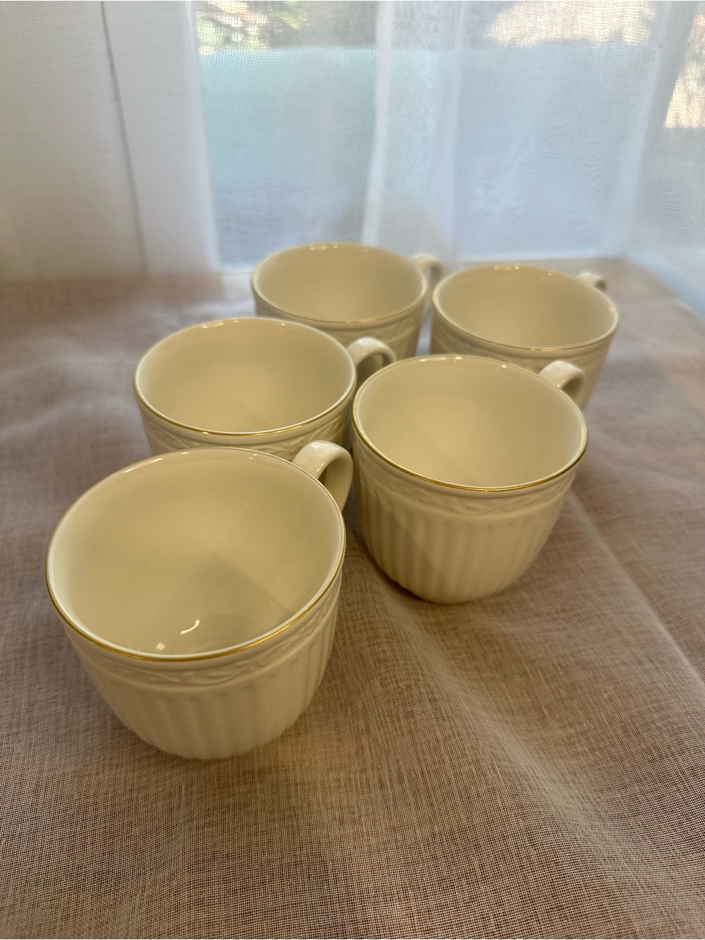 Mikasa Countryside Cream Coffee Cups Set of 5